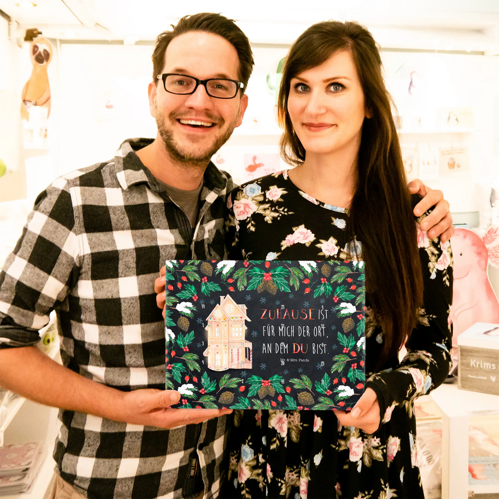 Chocolate advent calendar Gingerbread House Christmas time, snow