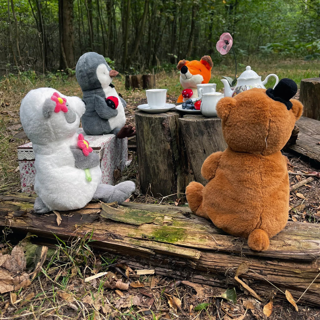 Pluszak Niedźwiedź z kapeluszem i muchą Niedźwiedź, Miś, Pluszowy miś