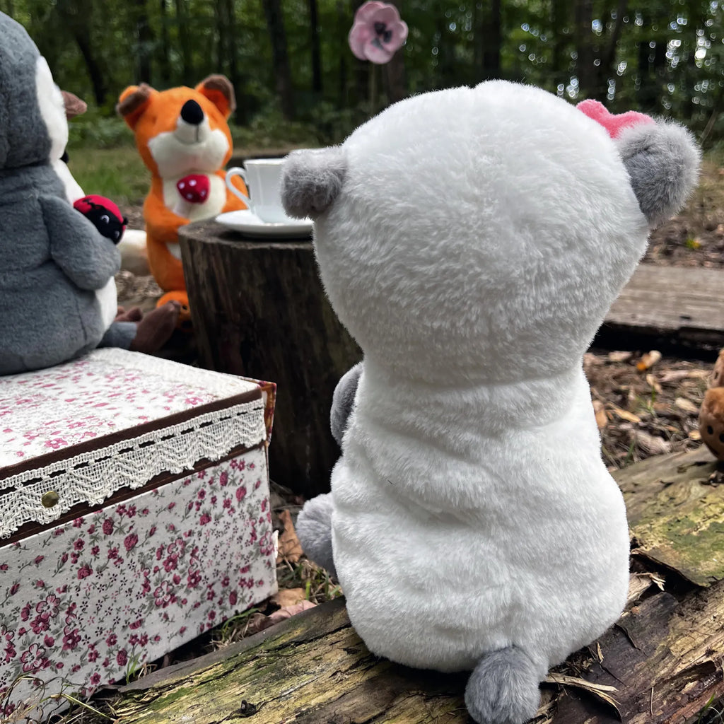 Cuddly toy Panda with Flower small animals, cute, funny, cute animal motives, hand drawn, small world, funny sayings, good mood, happy, gifts, gift ideas, special gifts, animal lover, card