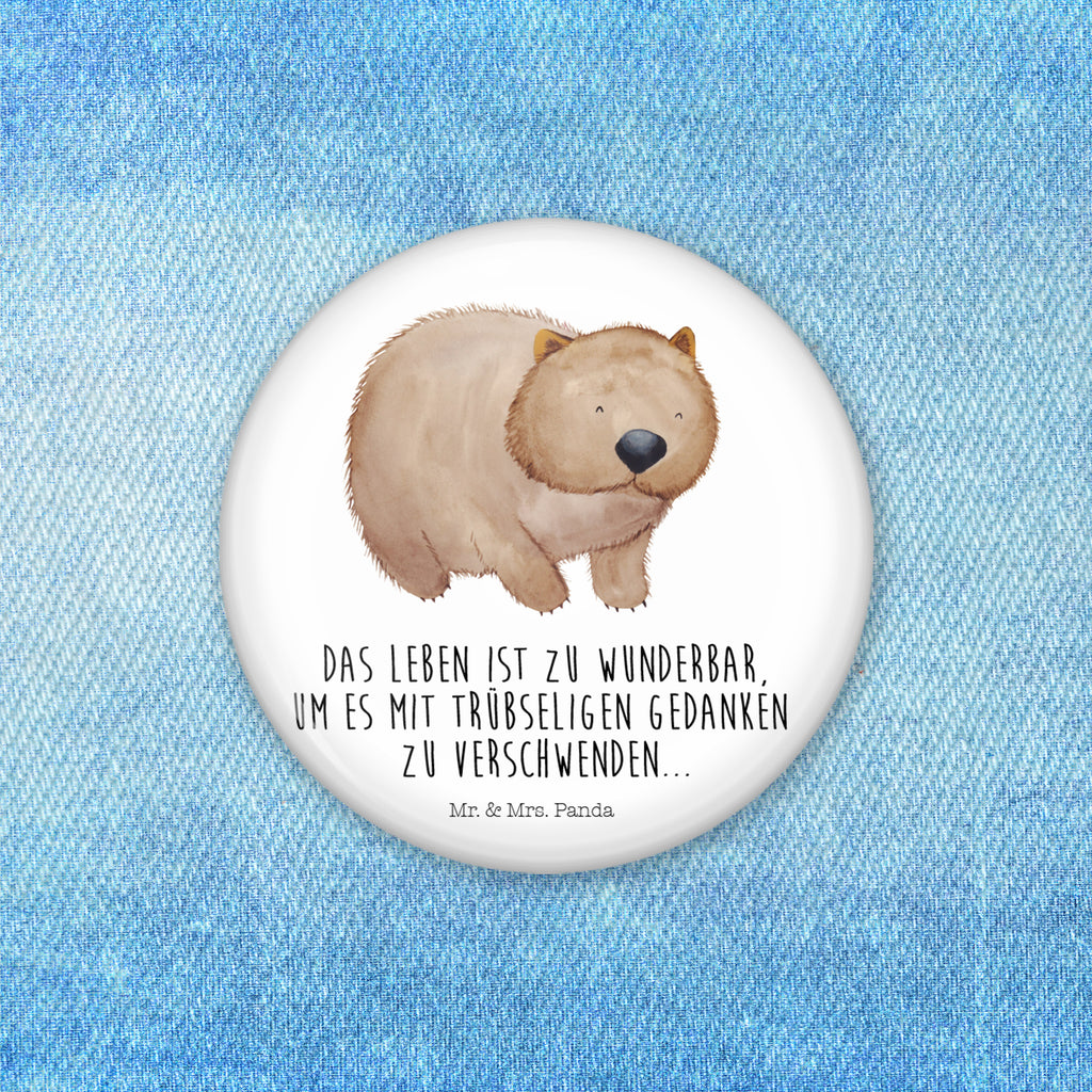 Button Wombat 50mm Button, Button, Pin, Anstecknadel, Tiermotive, Gute Laune, lustige Sprüche, Tiere, Wombat, Das Leben ist schön, Motivation, Spruch, Australien