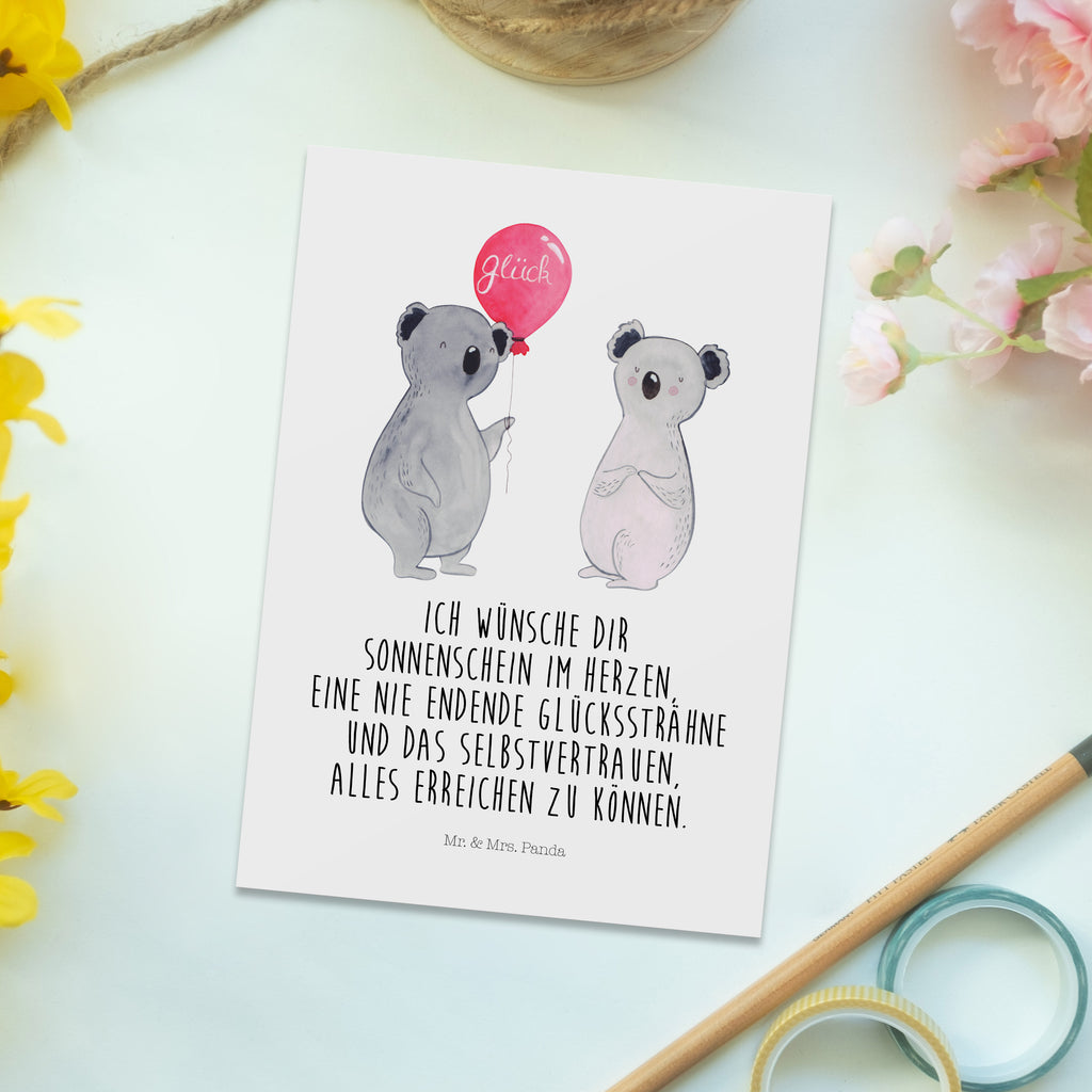 Postkarte Koala Luftballon Geschenkkarte, Grußkarte, Karte, Einladung, Ansichtskarte, Geburtstagskarte, Einladungskarte, Dankeskarte, Koala, Koalabär, Luftballon, Party, Geburtstag, Geschenk