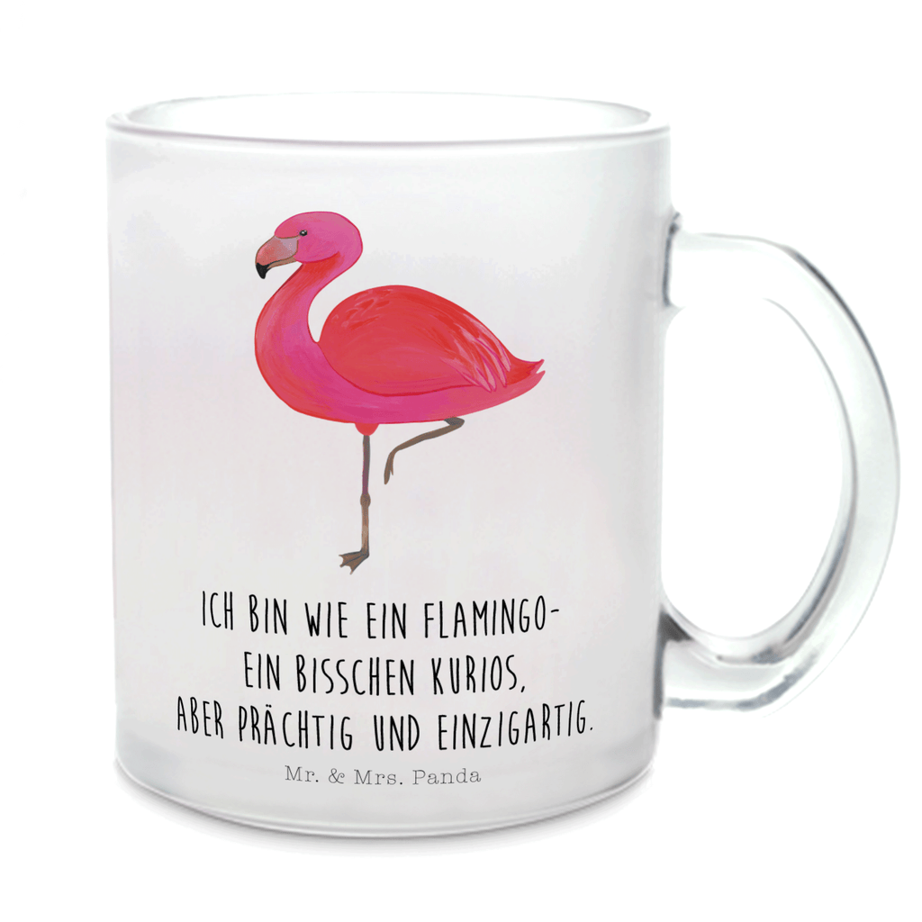 Teetasse Flamingo classic Teetasse, Teeglas, Teebecher, Tasse mit Henkel, Tasse, Glas Teetasse, Teetasse aus Glas, Flamingo, Einzigartig, Selbstliebe, Stolz, ich, für mich, Spruch, Freundin, Freundinnen, Außenseiter, Sohn, Tochter, Geschwister