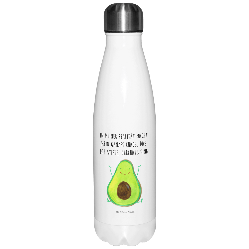 Thermosflasche Avocado Happy Isolierflasche, Thermoflasche, Trinkflasche, Thermos, Edelstahl, Avocado, Veggie, Vegan, Gesund, Chaos