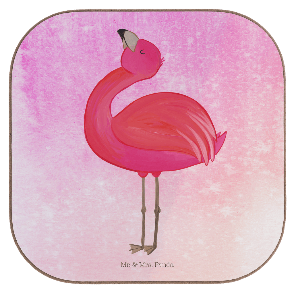 Quadratische Untersetzer Flamingo stolz Bierdeckel, Glasuntersetzer, Untersetzer Gläser, Getränkeuntersetzer, Flamingo, stolz, Freude, Selbstliebe, Selbstakzeptanz, Freundin, beste Freundin, Tochter, Mama, Schwester