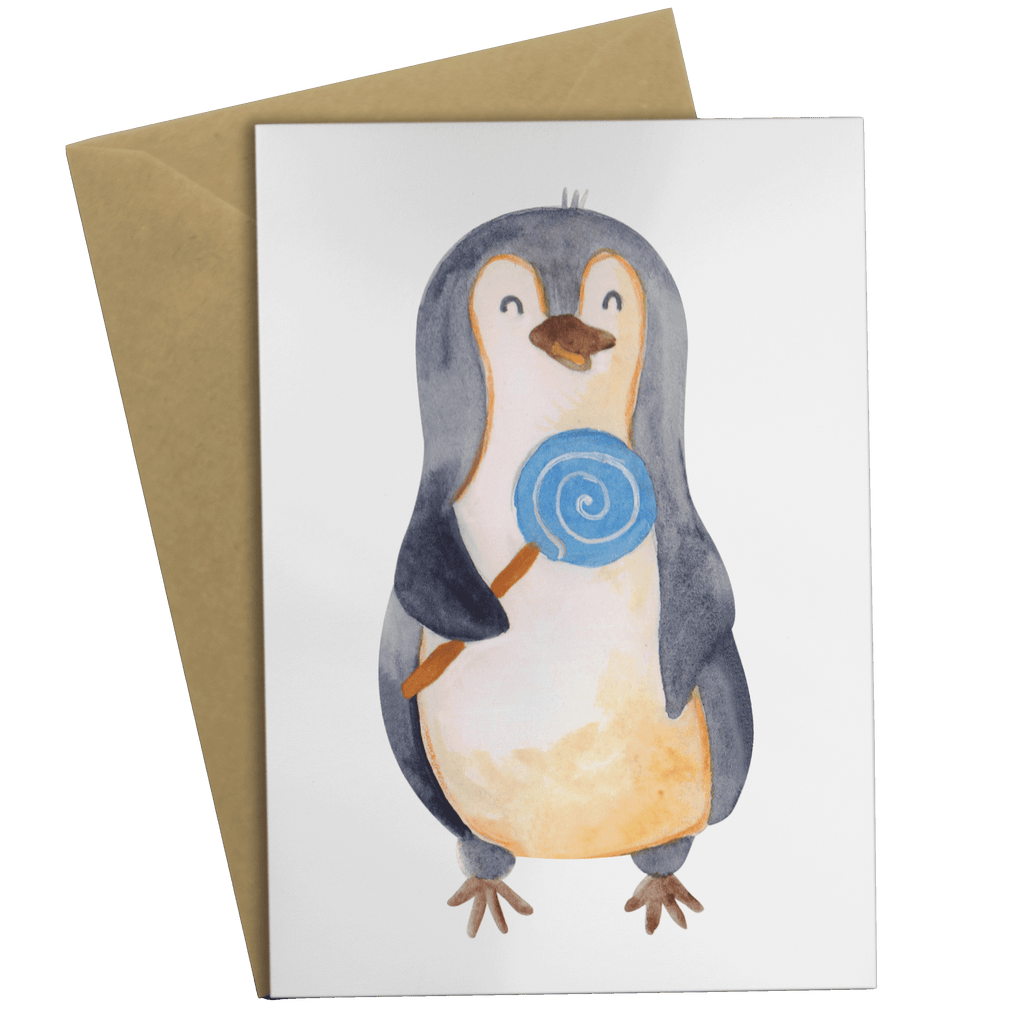 Grußkarte Pinguin Lolli Grußkarte, Klappkarte, Einladungskarte, Glückwunschkarte, Hochzeitskarte, Geburtstagskarte, Karte, Pinguin, Pinguine, Lolli, Süßigkeiten, Blödsinn, Spruch, Rebell, Gauner, Ganove, Rabauke