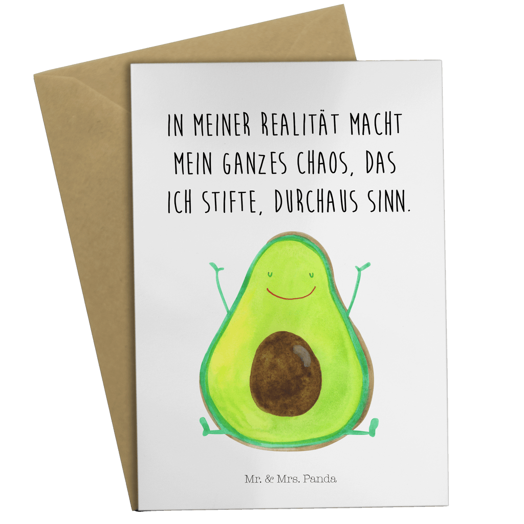 Grußkarte Avocado Happy Grußkarte, Klappkarte, Einladungskarte, Glückwunschkarte, Hochzeitskarte, Geburtstagskarte, Karte, Avocado, Veggie, Vegan, Gesund, Chaos
