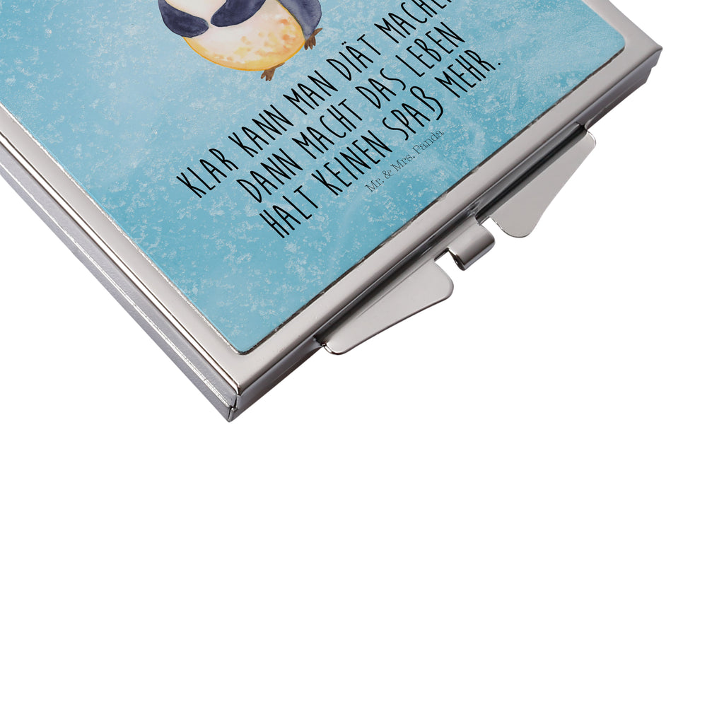 Handtaschenspiegel quadratisch Pinguin Diät Spiegel, Handtasche, Quadrat, silber, schminken, Schminkspiegel, Pinguin, Pinguine, Diät, Abnehmen, Abspecken, Gewicht, Motivation, Selbstliebe, Körperliebe, Selbstrespekt