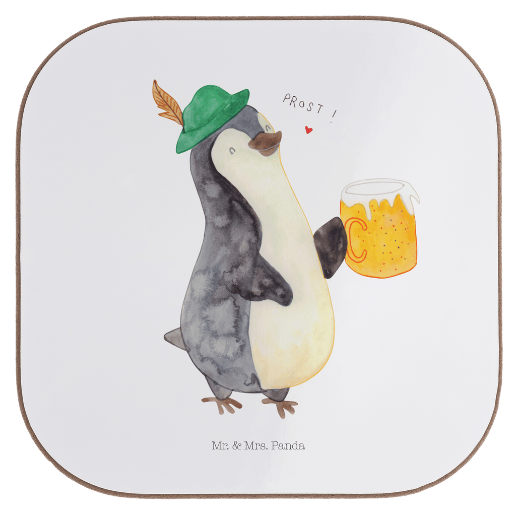 Quadratische Untersetzer Pinguin Bier Bierdeckel, Glasuntersetzer, Untersetzer Gläser, Getränkeuntersetzer, Pinguin, Pinguine, Bier, Oktoberfest