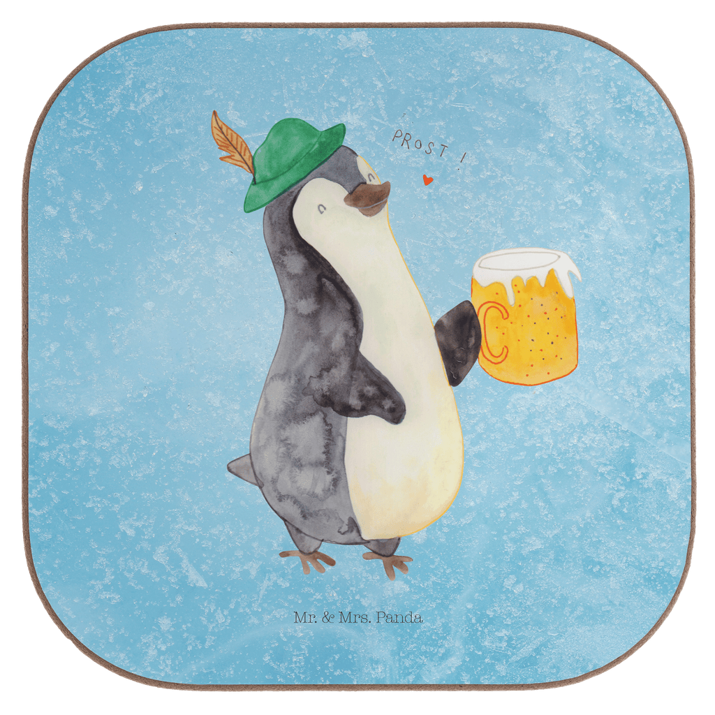 Quadratische Untersetzer Pinguin Bier Bierdeckel, Glasuntersetzer, Untersetzer Gläser, Getränkeuntersetzer, Pinguin, Pinguine, Bier, Oktoberfest