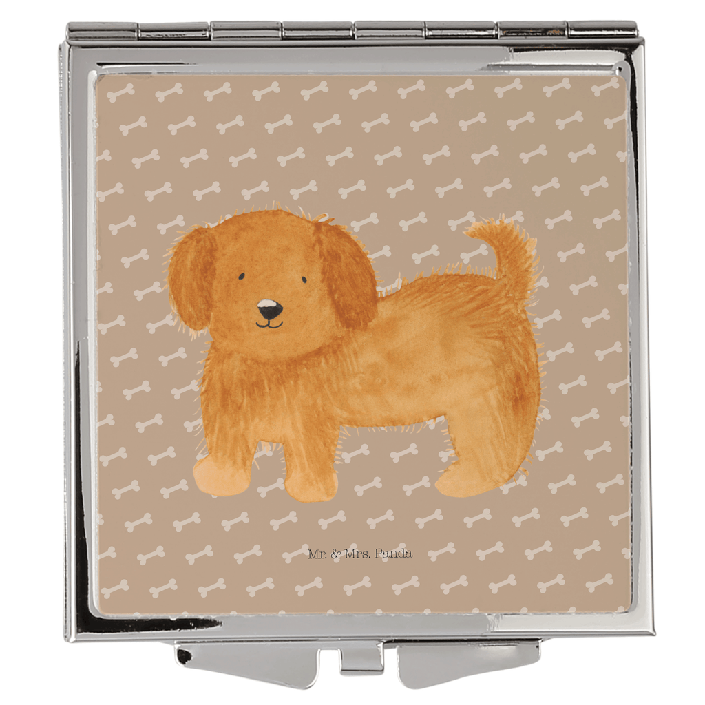Handtaschenspiegel quadratisch Hund flauschig Spiegel, Handtasche, Quadrat, silber, schminken, Schminkspiegel, Hund, Hundemotiv, Haustier, Hunderasse, Tierliebhaber, Hundebesitzer, Sprüche, Hunde, Frauchen, Hundemama, Hundeliebe