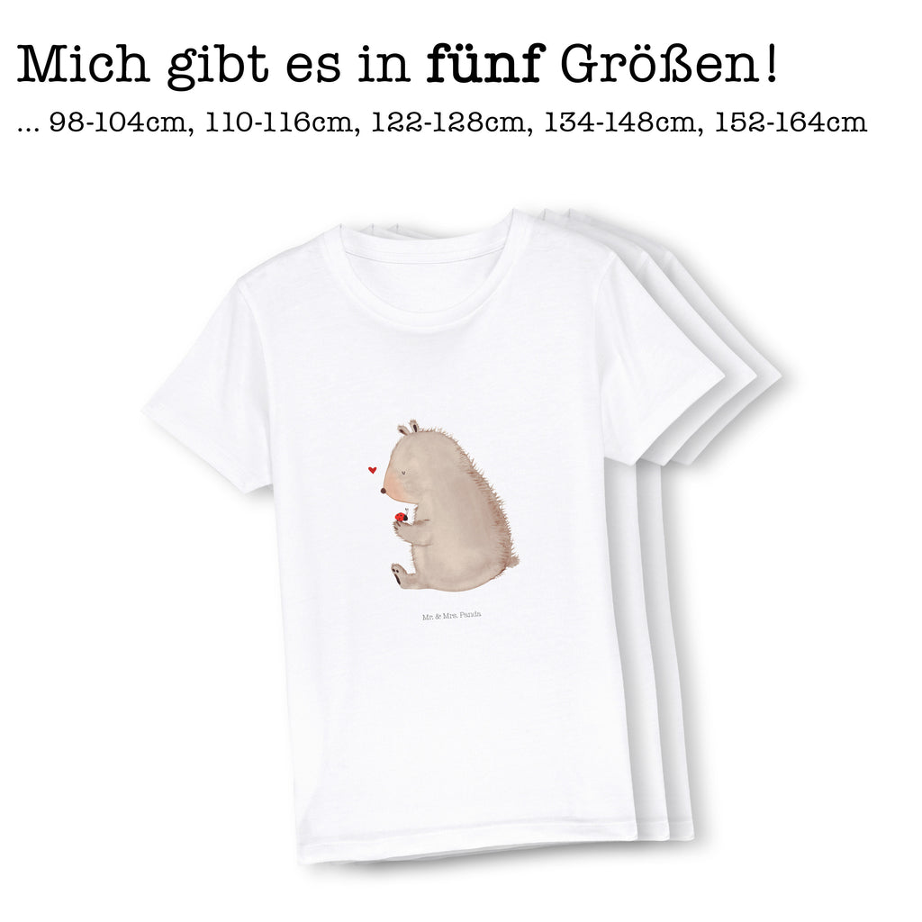 Organic Kinder T-Shirt Bär mit Marienkäfer Bär, Marienkäfer, Liebe, Freiheit, Motivation, Das Leben ist schön   Bär, Teddy, Teddybär