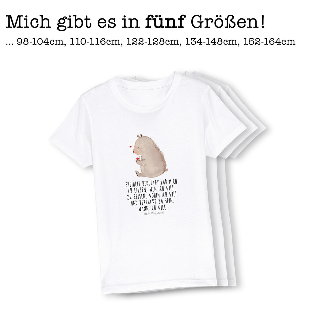 Organic Kinder T-Shirt Bär mit Marienkäfer Bär, Marienkäfer, Liebe, Freiheit, Motivation, Das Leben ist schön   Bär, Teddy, Teddybär
