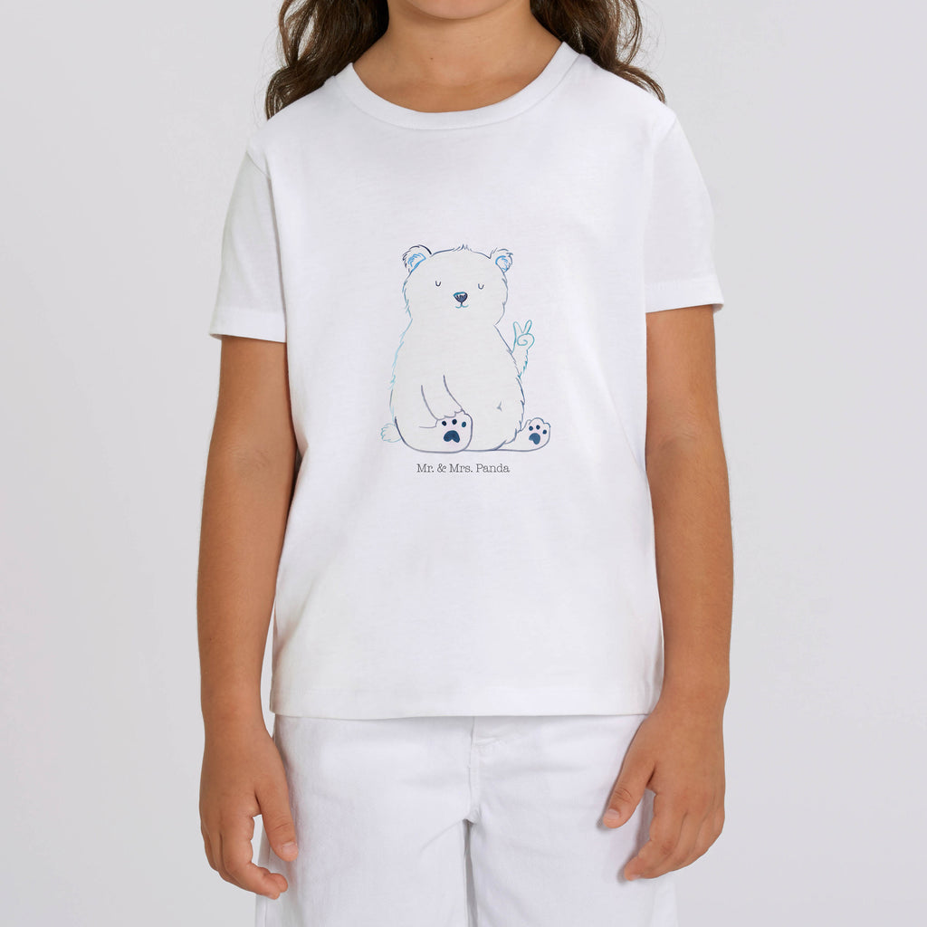 Organic Kinder T-Shirt Eisbär Faul Eisbär, Bär, Nordpol, Faul, Entspannen, Relaxen, Büro, Arbeit, Bürojob, Arbeitsplatz, Homeoffice,   Bär, Teddy, Teddybär