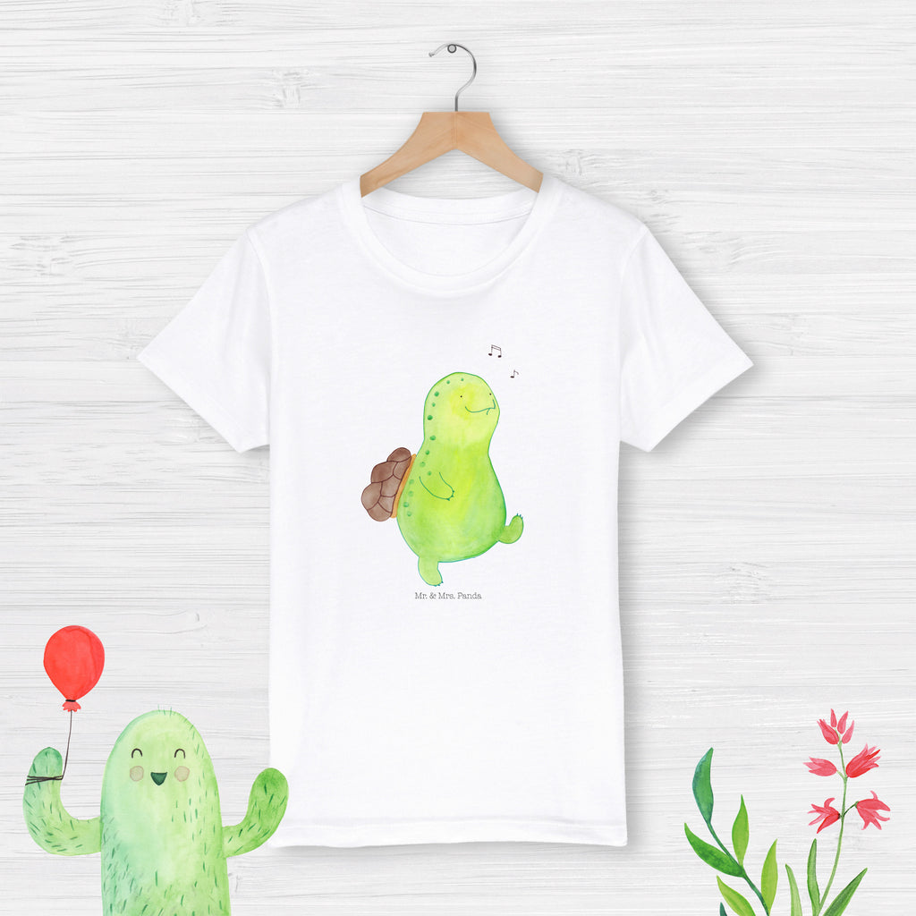 Organic Kinder T-Shirt Schildkröte pfeift Schildkröte, Schildi, Schildkröten, fröhlich, Glück, Motivation, Lebensfreude, Depression, Trennung, Neuanfang   Schildkröte