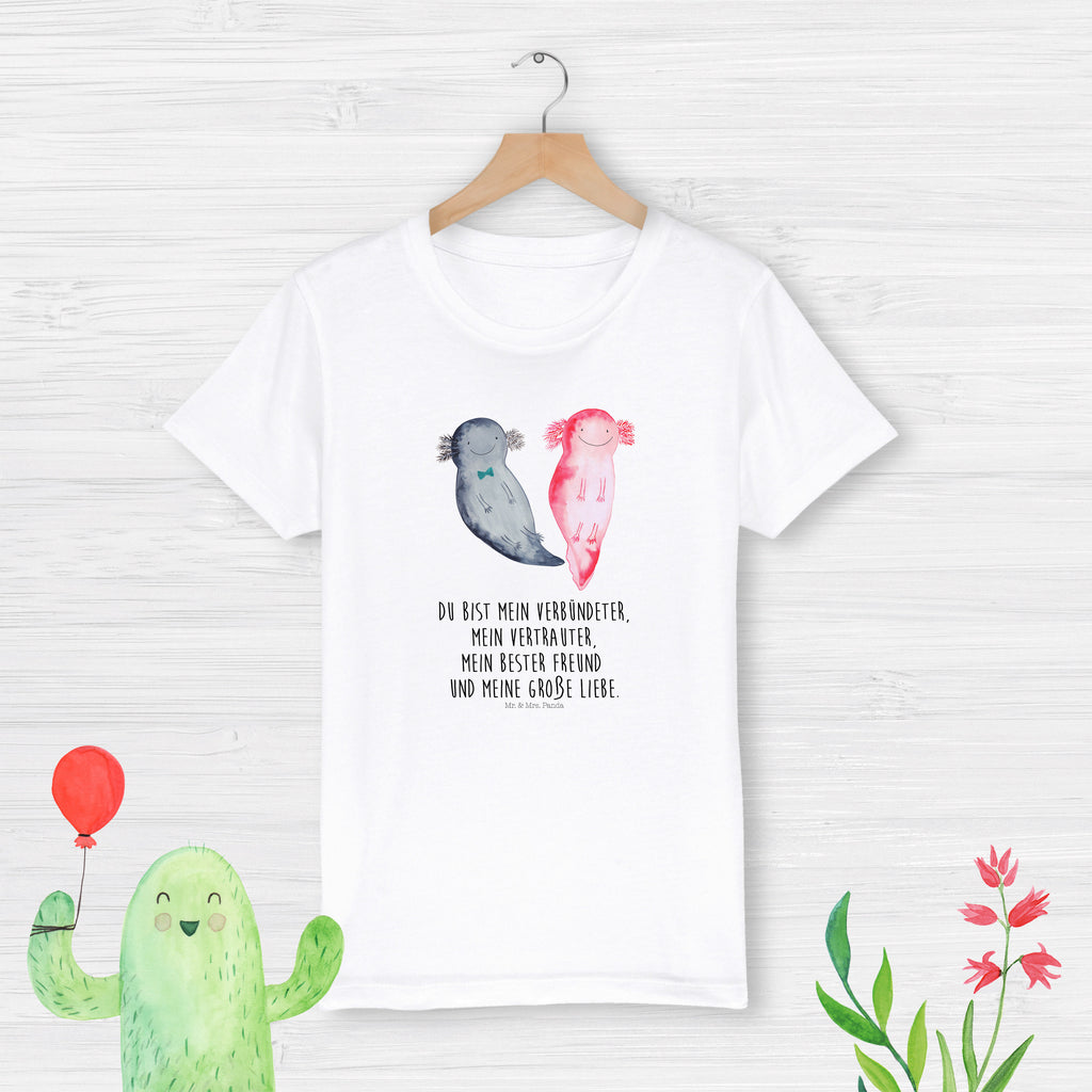 Organic Kinder T-Shirt Axolotl Axel+Lotte Axolotl, Axolot, Schwanzlurch, Lurch, Lurche, Liebe, große Liebe, Liebesbeweis, Freund, Verlobter, Ehemann, Jahrestag, Valentinstag   Axolotl, Molch