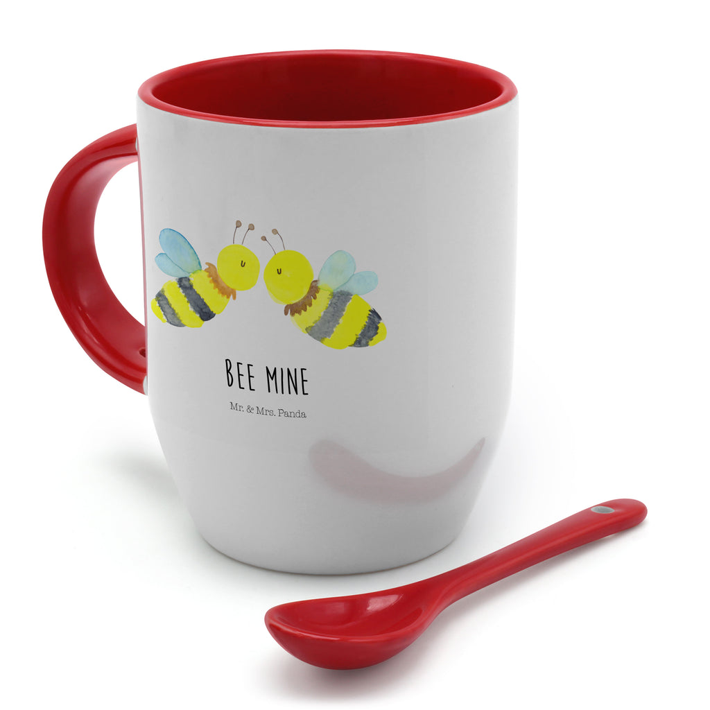 Tasse mit Löffel Biene Liebe Tasse, Kaffeetasse, Tassen, Tasse mit Spruch, Kaffeebecher, Tasse mit Löffel, Biene, Wespe, Hummel