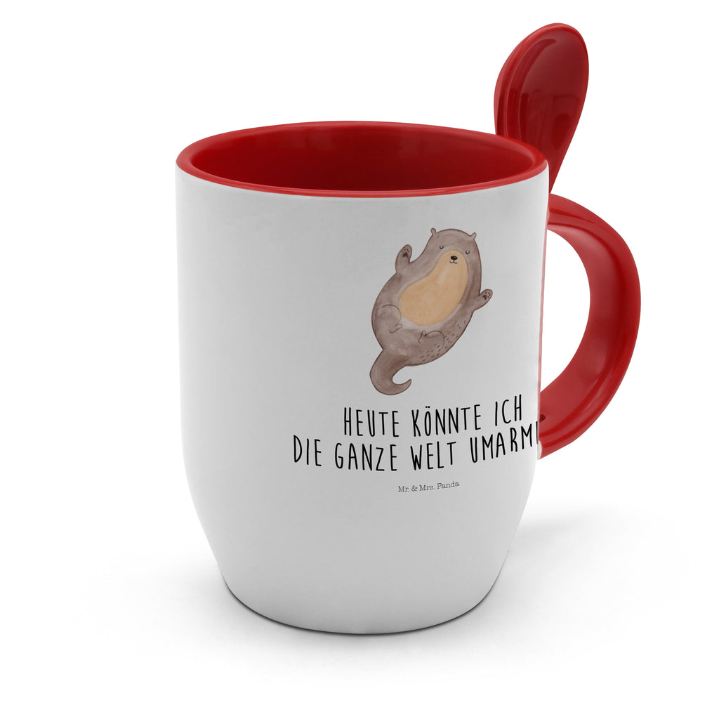 Tasse mit Löffel Otter Umarmen Otter Seeotter See Otter Tasse, Kaffeetasse, Tassen, Tasse mit Spruch, Kaffeebecher, Tasse mit Löffel  Otter,  Fischotter,  Seeotter
