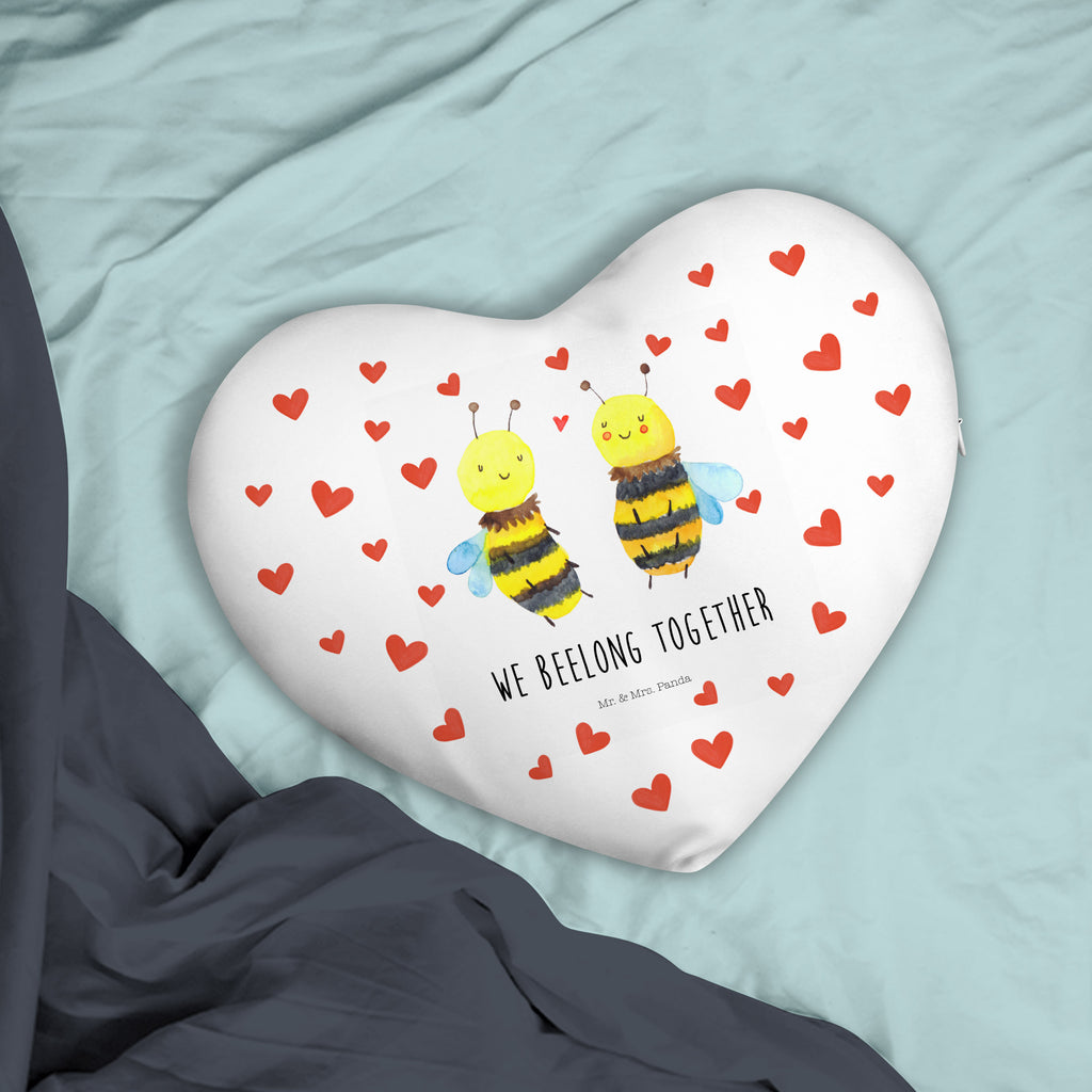 Herzkissen Biene Verliebt Kissen, Herzkissen, Herzform, Herz, Dekokissen, Biene, Wespe, Hummel