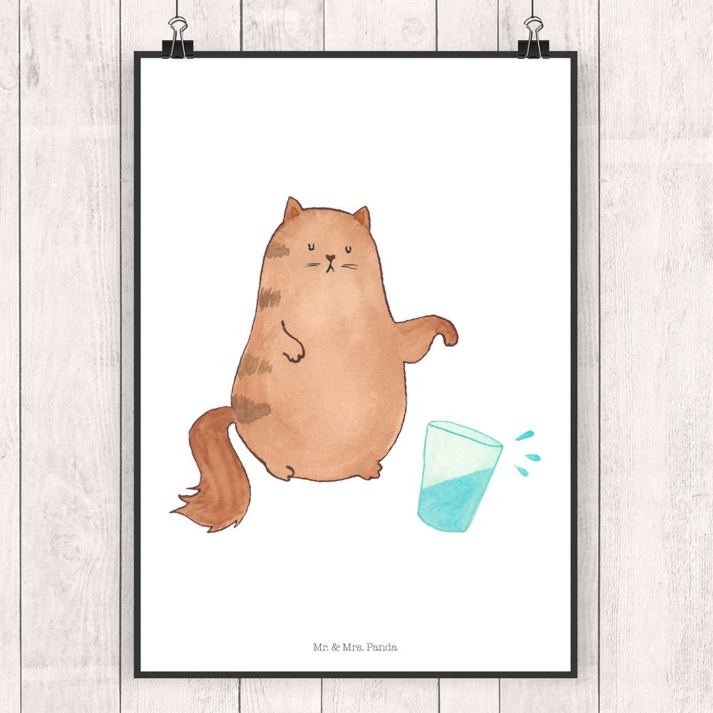 Poster Katze Wasserglas