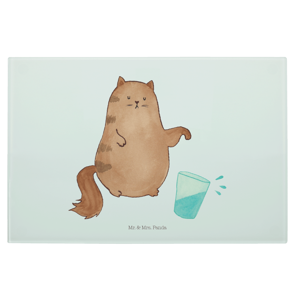 Glasschneidebrett Katze Wasserglas