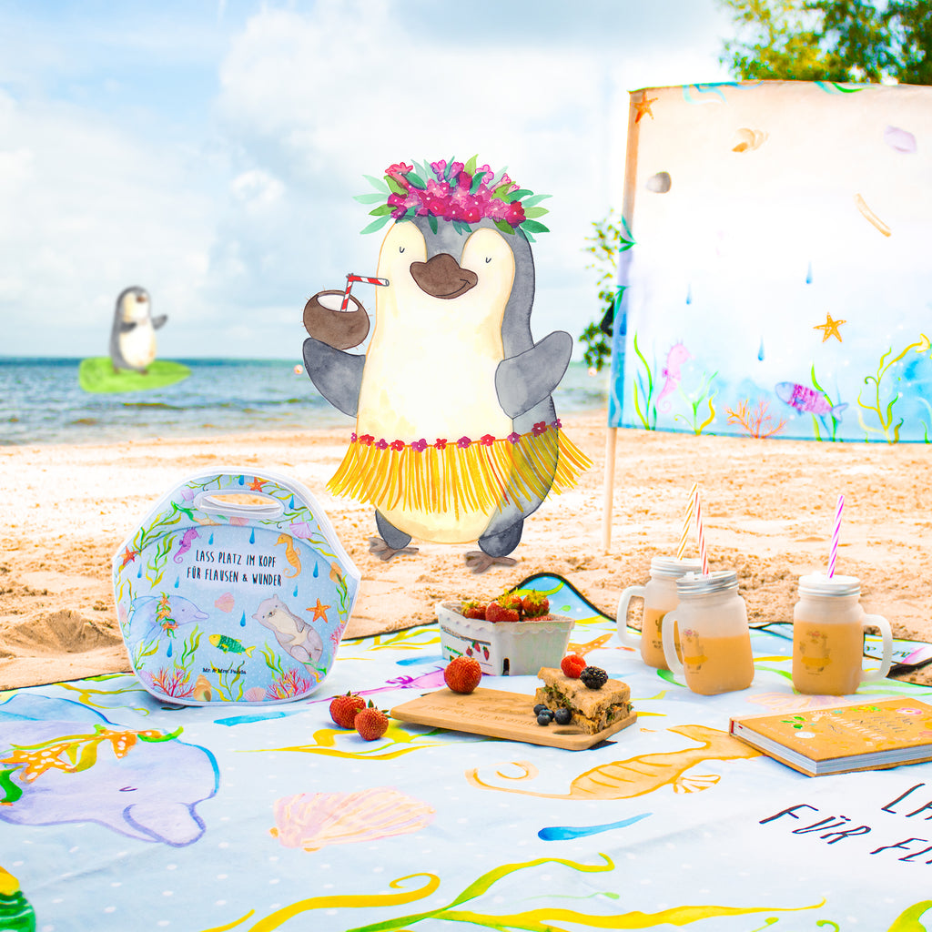 Picknickdecke Pinguin Kokosnuss Picknickdecke, Stranddecke, Campingdecke, Pinguin, Aloha, Hawaii, Urlaub, Kokosnuss, Pinguine